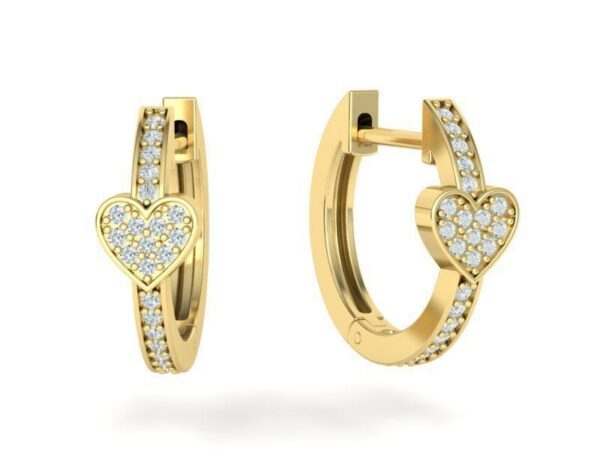 Hoop Earrings 15mm Heart Earring