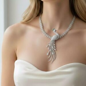 Beautiful Peacock Necklace in Sterling Silver