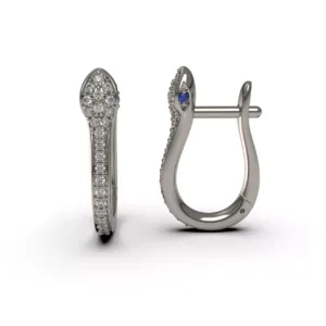 Moissanite Studded Snake Earrings