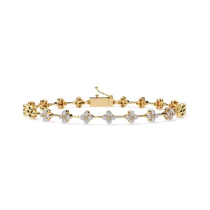 Moissanite Studded Minimal Flower Bracelet
