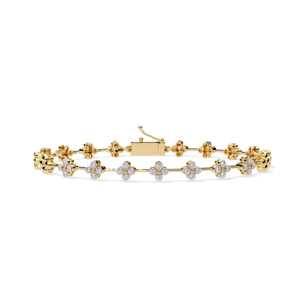 Moissanite Studded Minimal Flower Bracelet
