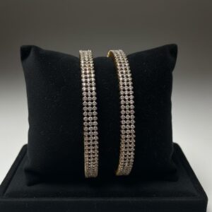 925 Sterling Silver Gold Plated Moissanite Bangles