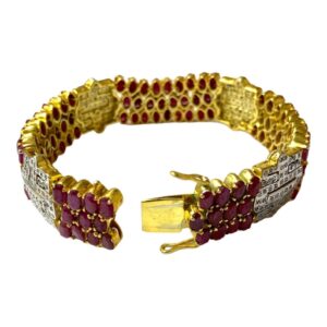 Vintage Ruby & CZ Bracelet