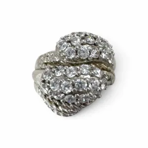 Cluster with CZ Stones Statement Ring