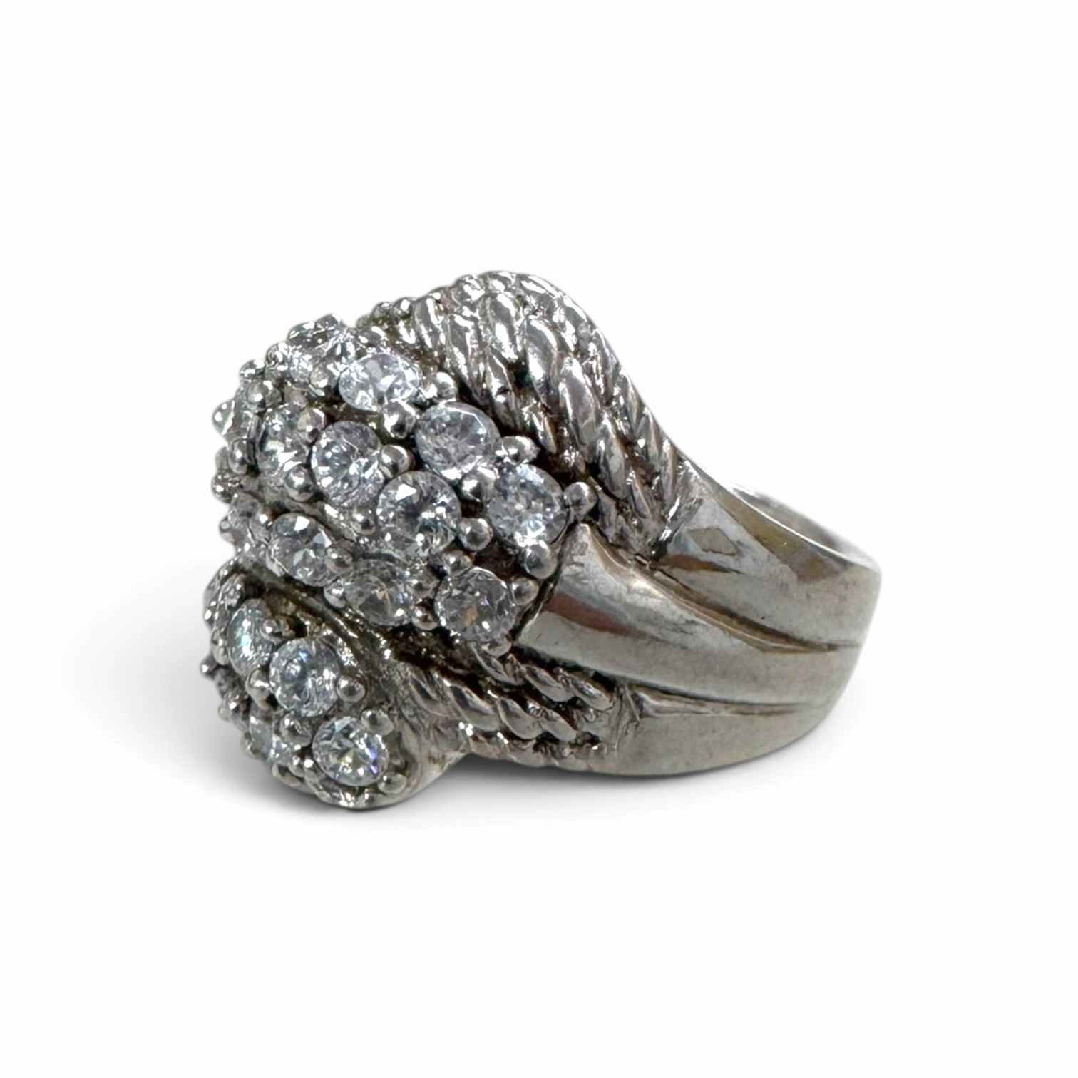 Cluster with CZ Stones Statement Ring (3) Cluster with CZ Stones Statement Ring