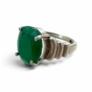 Natural Emerald Ring Oval Faceted Ring