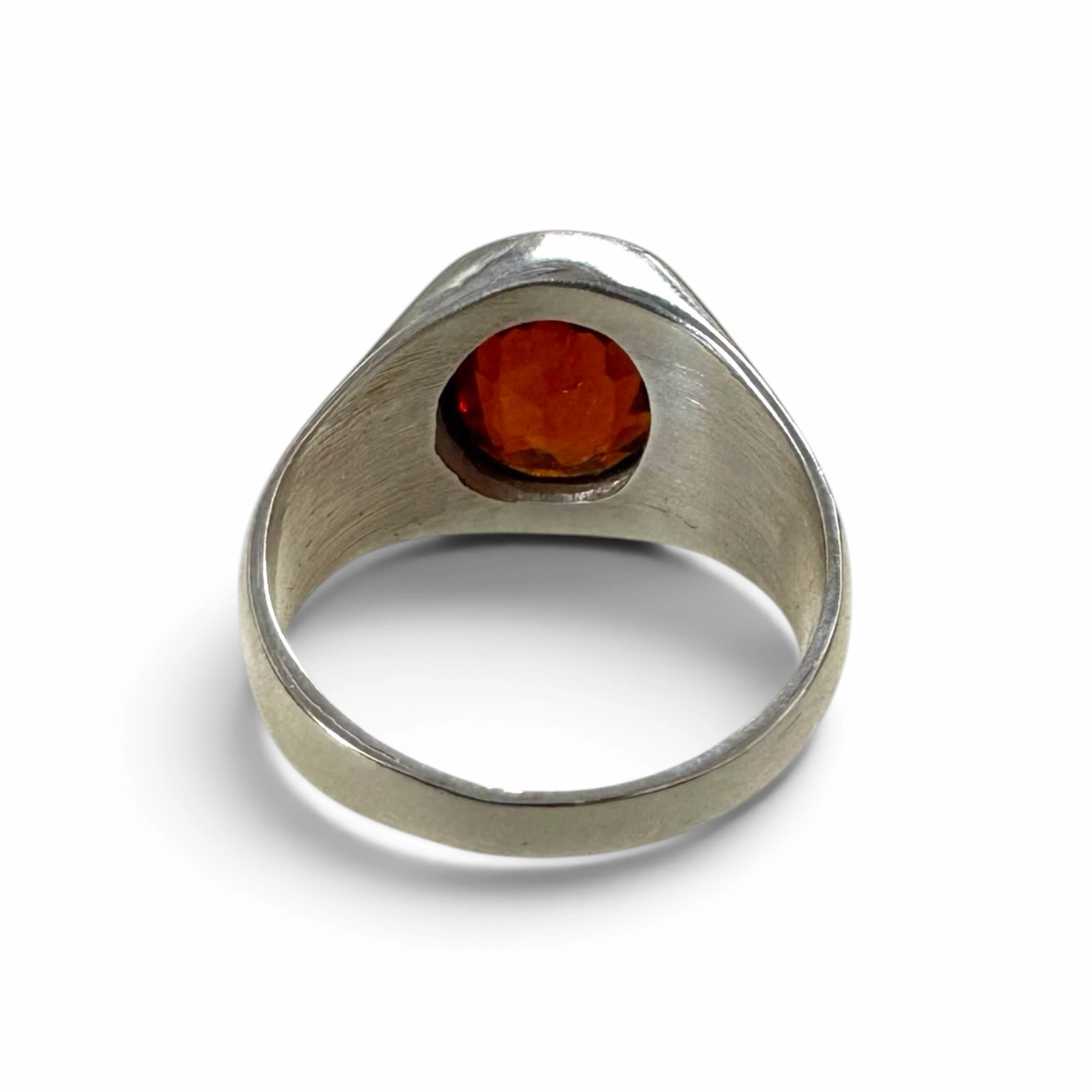 Natural Hessonite Garnet Faceted Ring (1) Natural Hessonite Garnet Faceted Ring