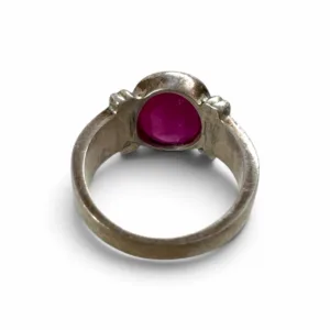 Natural Ruby Faceted Ring in 925 Sterling Silver