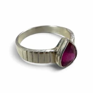 Natural Ruby Teardrop 925 Sterling Silver Ring