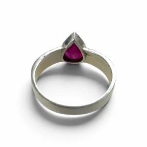 Natural Ruby Teardrop 925 Sterling Silver Ring