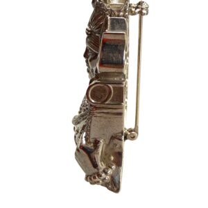 Shiv Ji Brooch Pendant featuring a detailed Lord Shiva design with traditional Indian craftsmanship. This devotional jewelry piece can be worn as a brooch or pendant and is suitable for religious occasions, festive wear, traditional outfits, and gifting.