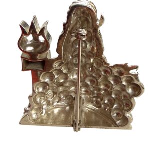 Shiv Ji Brooch Pendant featuring a detailed Lord Shiva design with traditional Indian craftsmanship. This devotional jewelry piece can be worn as a brooch or pendant and is suitable for religious occasions, festive wear, traditional outfits, and gifting.