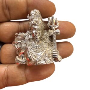 Shiv Ji Brooch Pendant featuring a detailed Lord Shiva design with traditional Indian craftsmanship. This devotional jewelry piece can be worn as a brooch or pendant and is suitable for religious occasions, festive wear, traditional outfits, and gifting.
